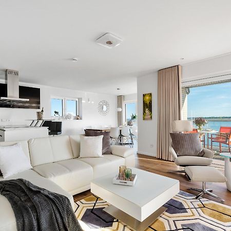 Horizont- Direkt Am Wasser, Hafenblick, Fahrstuhl, Sauna, Ueberdachter Balkon Olpenitz Esterno foto