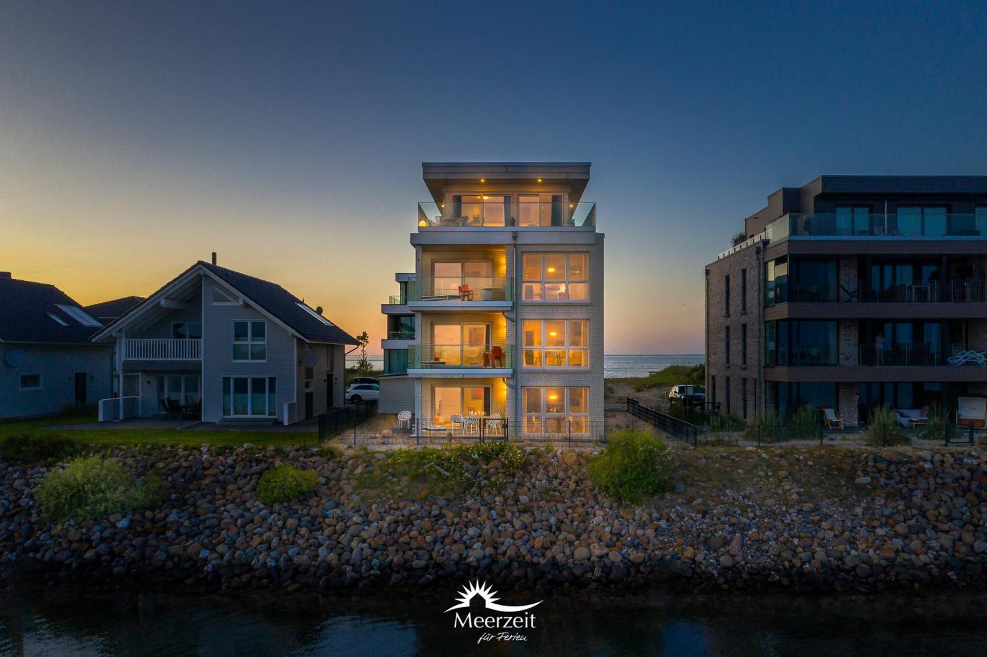Horizont- Direkt Am Wasser, Hafenblick, Fahrstuhl, Sauna, Ueberdachter Balkon Olpenitz Esterno foto