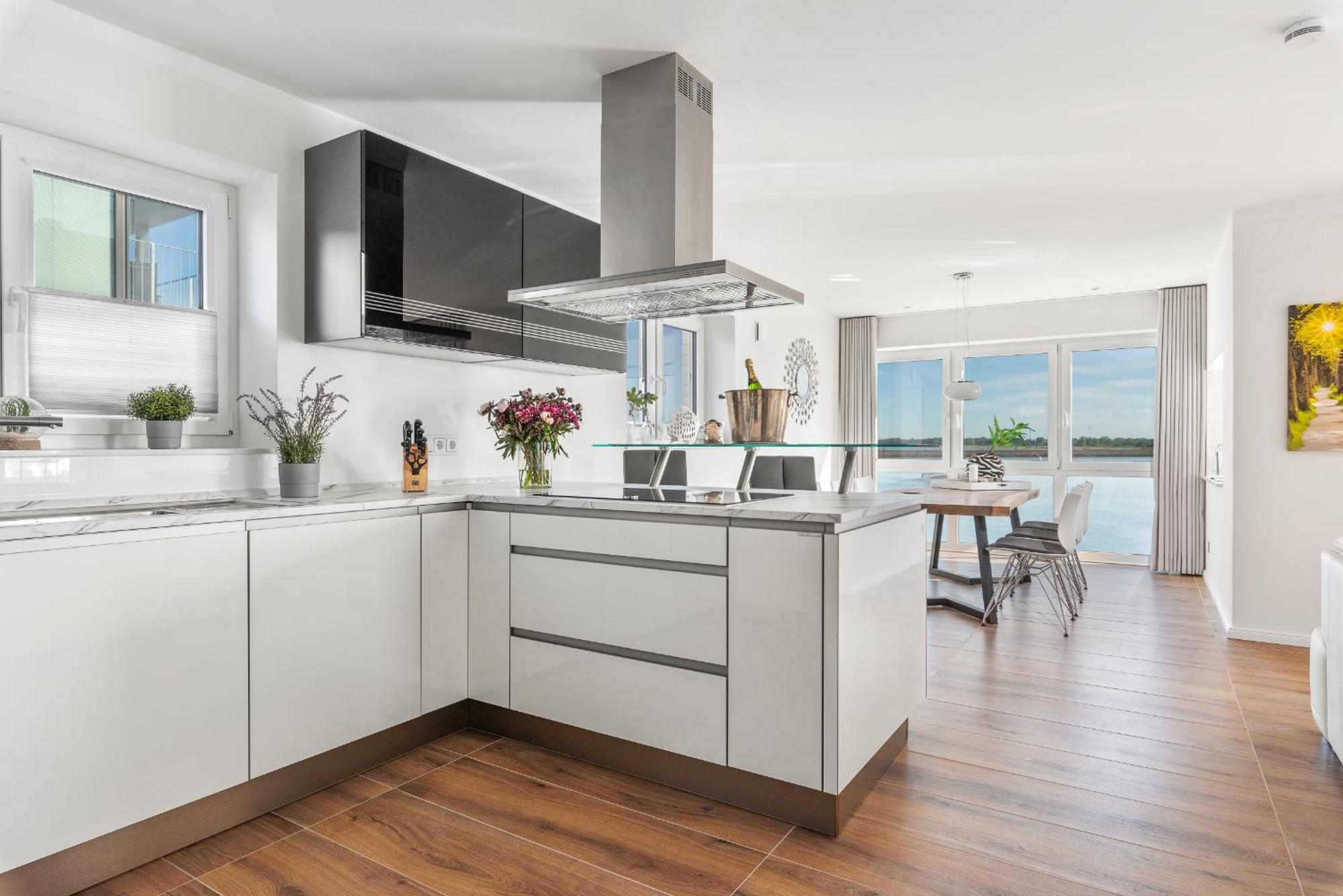 Horizont- Direkt Am Wasser, Hafenblick, Fahrstuhl, Sauna, Ueberdachter Balkon Olpenitz Esterno foto