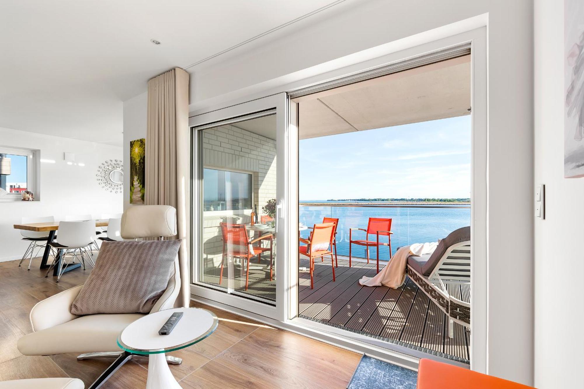 Horizont- Direkt Am Wasser, Hafenblick, Fahrstuhl, Sauna, Ueberdachter Balkon Olpenitz Esterno foto